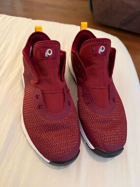 Nike Burgundy and Gold Slip-On Sneakers